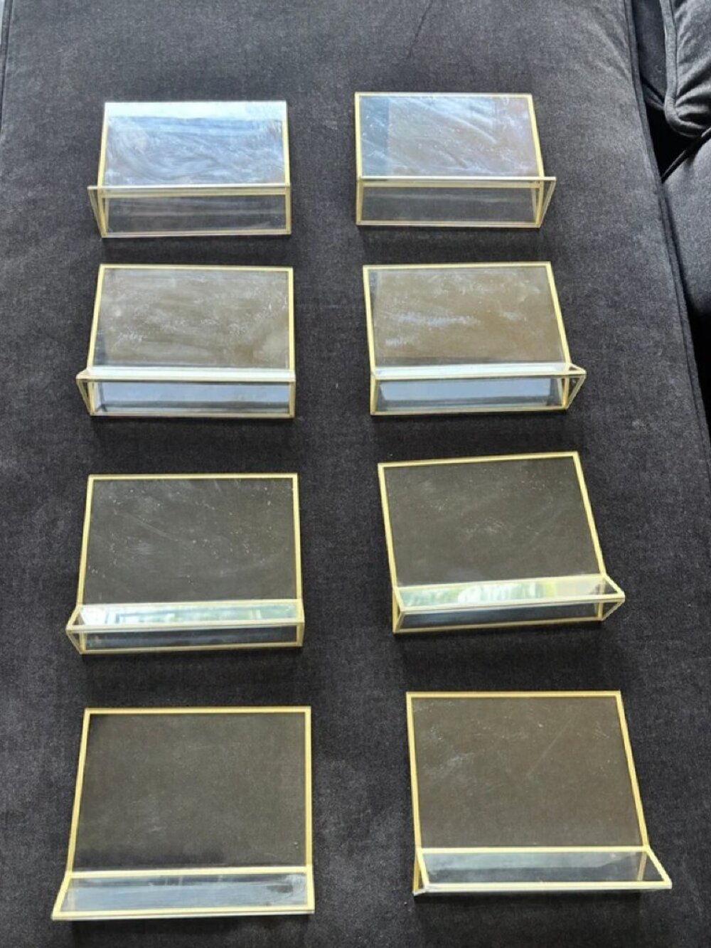 Set of 8 | Gold 4x6 Double Sided Clear Acrylic Table Signs or Sign Holders